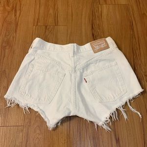 Levi's Shorts - LEVI’S 501 White Raw Hem High Waisted Jean Shorts Levi's Shorts - LEVI’S 501 White Raw Hem High Waisted Jean Shorts